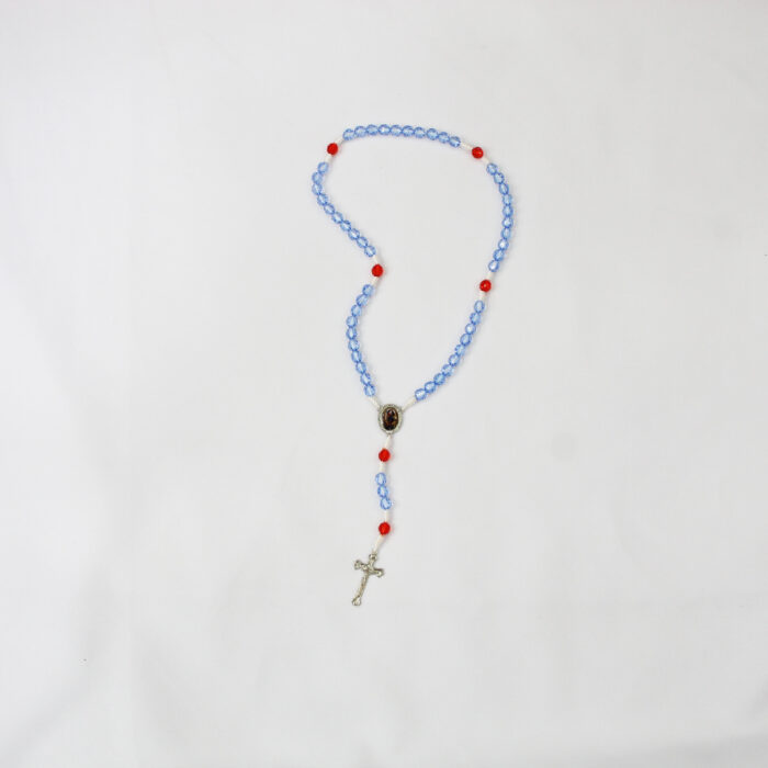 Terço de Nossa Senhora Desatadora de Nós Azul e vermelho - Imagem 1
