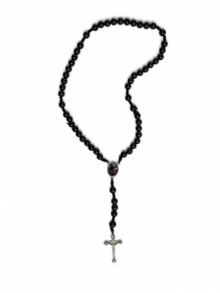 Terço São Miguel Preto de Plástico